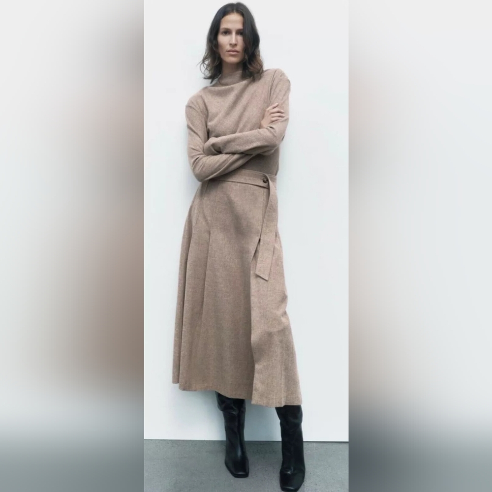 Zara Matching Tan Top And Skirt
